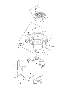 Kohler Cv680-3044 Blower Housing And Baffles Diagram and Parts List for Z-FORCES48 (53BH5FJB-53BH5FJB050)(2012) Cub Cadet Lawn Tractor
